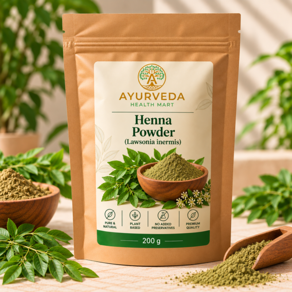 Ayurveda Health Mart Henna Powder 200 g brown kraft pouch