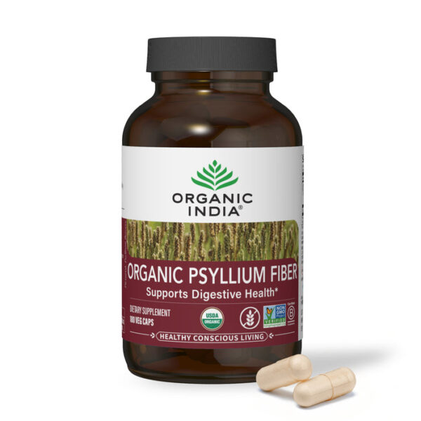 Organic India Psyllium Fiber 180 vegetarian capsules